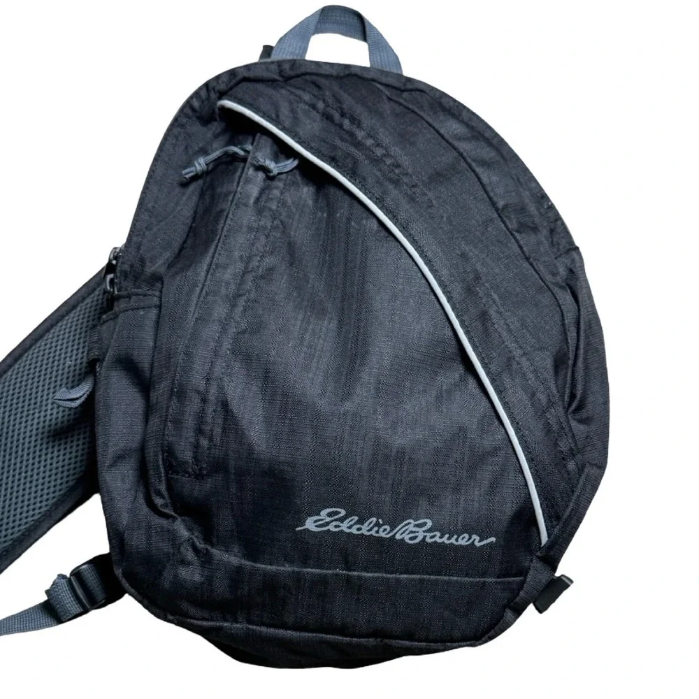 Eddie Bauer Sling Bag Unisex OS Black Good Ripstop Crossbody Hiking Daypack
